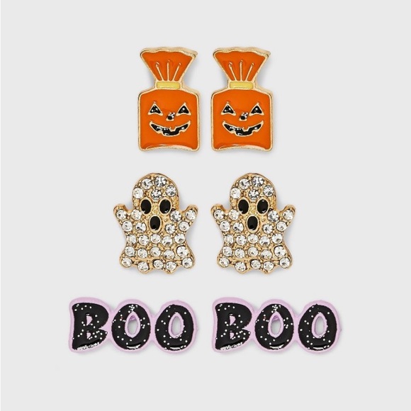 Sugarfix by BaubleBar "Don't Be Afraid" Ghost Boo Trick Or Treat Stud Earrings - Picture 2 of 4